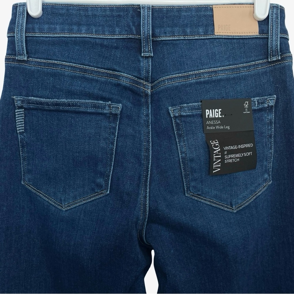 PAIGE Anessa Wide Leg Jeans Foreign Film Blue 27 NWT - Picture 8 of 16